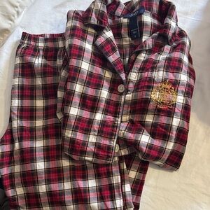Chaps Women's Red and Black Plaid Pajama Set